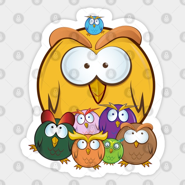 Angry Owls Sticker by Roadkill Creations